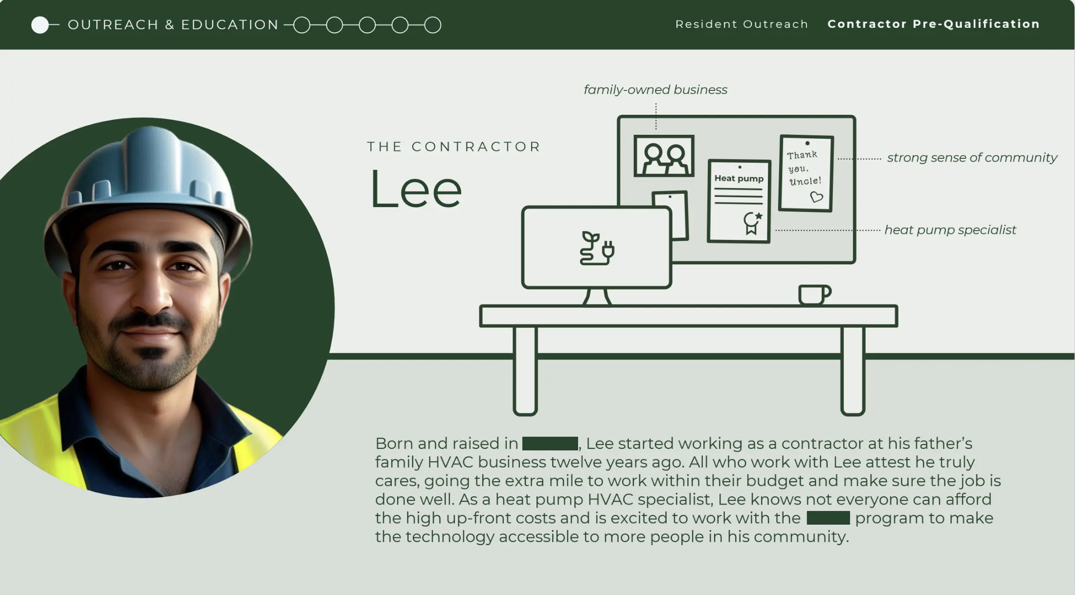 Home-efficiency rebate program contractor persona, Lee